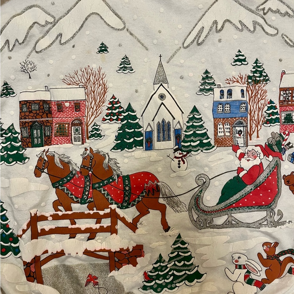 Christmas Holiday Sweatshirt Sweater Xl/L